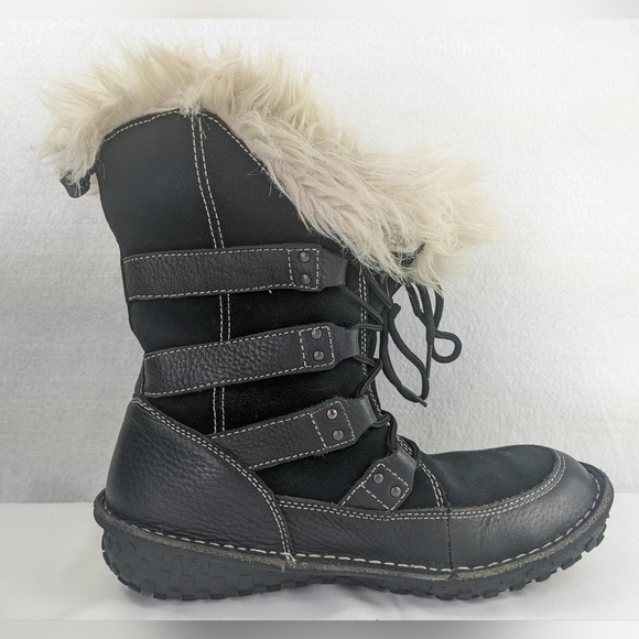 Sorel Kaya Winter Snow Boots Women's Size 7.5 Waterproof Faux Fur Leather Black - Picture 8 of 12